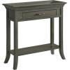 Leick Home Boa Console Table, Solid Wood, Bottom Display Shelf, Narrow Depth, Easy-Assembly, For Living Room/Hallway, Chocolate Cherry, 38.0 in. W x 14.0 in. D x 30.0 in. H, 10332(Smoke Gray)