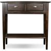 Leick Home Boa Console Table, Solid Wood, Bottom Display Shelf, Narrow Depth, Easy-Assembly, For Living Room/Hallway, Chocolate Cherry, 38.0 in. W x 14.0 in. D x 30.0 in. H, 10332(Chocolate Oak)