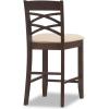 Leick Home Double Crossback Upholstered Counter Stool with Backrest, for Kitchen or Dining Area, Gray and Moss Green, 2 Pack, 10084GS/MH(Beige)