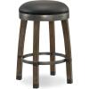 Leick Home Double Crossback Upholstered Counter Stool with Backrest, for Kitchen or Dining Area, Gray and Moss Green, 2 Pack, 10084GS/MH(Black)