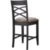 Leick Home Double Crossback Upholstered Counter Stool with Backrest, for Kitchen or Dining Area, Gray and Moss Green, 2 Pack, 10084GS/MH(Dapple Gray)