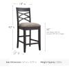 Leick Home Double Crossback Upholstered Counter Stool with Backrest, for Kitchen or Dining Area, Gray and Moss Green, 2 Pack, 10084GS/MH(Dapple Gray)