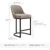 Leick Home Double Crossback Upholstered Counter Stool with Backrest, for Kitchen or Dining Area, Gray and Moss Green, 2 Pack, 10084GS/MH(Gray Linen)