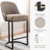 Leick Home Double Crossback Upholstered Counter Stool with Backrest, for Kitchen or Dining Area, Gray and Moss Green, 2 Pack, 10084GS/MH(Gray Linen)
