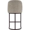 Leick Home Double Crossback Upholstered Counter Stool with Backrest, for Kitchen or Dining Area, Gray and Moss Green, 2 Pack, 10084GS/MH(Gray Linen)