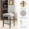 Leick Home Double Crossback Upholstered Counter Stool with Backrest, for Kitchen or Dining Area, Gray and Moss Green, 2 Pack, 10084GS/MH(Heather Gray)