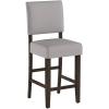 Leick Home Double Crossback Upholstered Counter Stool with Backrest, for Kitchen or Dining Area, Gray and Moss Green, 2 Pack, 10084GS/MH(Heather Gray)