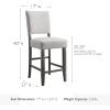Leick Home Double Crossback Upholstered Counter Stool with Backrest, for Kitchen or Dining Area, Gray and Moss Green, 2 Pack, 10084GS/MH(Heather Gray)