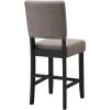 Leick Home Double Crossback Upholstered Counter Stool with Backrest, for Kitchen or Dining Area, Gray and Moss Green, 2 Pack, 10084GS/MH(Linen)