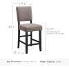 Leick Home Double Crossback Upholstered Counter Stool with Backrest, for Kitchen or Dining Area, Gray and Moss Green, 2 Pack, 10084GS/MH(Linen)