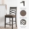 Leick Home Double Crossback Upholstered Counter Stool with Backrest, for Kitchen or Dining Area, Gray and Moss Green, 2 Pack, 10084GS/MH(Moss Heather)