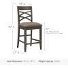 Leick Home Double Crossback Upholstered Counter Stool with Backrest, for Kitchen or Dining Area, Gray and Moss Green, 2 Pack, 10084GS/MH(Moss Heather)