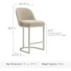 Leick Home Double Crossback Upholstered Counter Stool with Backrest, for Kitchen or Dining Area, Gray and Moss Green, 2 Pack, 10084GS/MH(Oatmeal Linen)