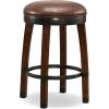 Leick Home Double Crossback Upholstered Counter Stool with Backrest, for Kitchen or Dining Area, Gray and Moss Green, 2 Pack, 10084GS/MH(Sable)