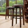 Leick Home Double Crossback Upholstered Counter Stool with Backrest, for Kitchen or Dining Area, Gray and Moss Green, 2 Pack, 10084GS/MH(Sable)
