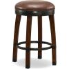 Leick Home Double Crossback Upholstered Counter Stool with Backrest, for Kitchen or Dining Area, Gray and Moss Green, 2 Pack, 10084GS/MH(Sable)