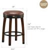 Leick Home Double Crossback Upholstered Counter Stool with Backrest, for Kitchen or Dining Area, Gray and Moss Green, 2 Pack, 10084GS/MH(Sable)