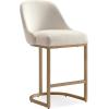 Leick Home Double Crossback Upholstered Counter Stool with Backrest, for Kitchen or Dining Area, Gray and Moss Green, 2 Pack, 10084GS/MH(White)