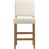 Leick Home Double Crossback Upholstered Counter Stool with Backrest, for Kitchen or Dining Area, Gray and Moss Green, 2 Pack, 10084GS/MH(White Sands)