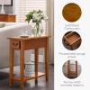 Leick Home Haven Ridge End Table, Solid Wood, 1 Storage Drawer, Bottom Display Shelf, Narrow, Easy-Assembly, Medium Oak, 24.0 in. L x 10.0 in. W x 24.0 in. H, 9017-MED(Medium Oak / Black)