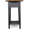 Leick Home Haven Ridge End Table, Solid Wood, 1 Storage Drawer, Bottom Display Shelf, Narrow, Easy-Assembly, Medium Oak, 24.0 in. L x 10.0 in. W x 24.0 in. H, 9017-MED(Slate)