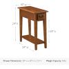 Leick Home Haven Ridge End Table, Solid Wood, 1 Storage Drawer, Bottom Display Shelf, Narrow, Easy-Assembly, Medium Oak, 24.0 in. L x 10.0 in. W x 24.0 in. H, 9017-MED(Medium Oak / Black)
