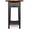Leick Home Haven Ridge End Table, Solid Wood, 1 Storage Drawer, Bottom Display Shelf, Narrow, Easy-Assembly, Medium Oak, 24.0 in. L x 10.0 in. W x 24.0 in. H, 9017-MED(Slate)
