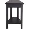 Leick Home Laurent End Table, Solid Wood, Wedge Shape, with Shelf, for Living Room and Small Spaces, Gray, 10502-GR(Black)