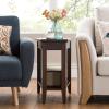 Leick Home Laurent End Table, Solid Wood, Wedge Shape, with Shelf, for Living Room and Small Spaces, Gray, 10502-GR(Chocolate Cherry)
