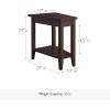 Leick Home Laurent End Table, Solid Wood, Wedge Shape, with Shelf, for Living Room and Small Spaces, Gray, 10502-GR(Chocolate Cherry)