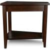 Leick Home Laurent End Table, Solid Wood, Wedge Shape, with Shelf, for Living Room and Small Spaces, Gray, 10502-GR(Chocolate Cherry)