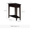 Leick Home Laurent End Table, Solid Wood, Wedge Shape, with Shelf, for Living Room and Small Spaces, Gray, 10502-GR(Chocolate Oak)