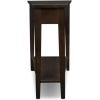 Leick Home Laurent End Table, Solid Wood, Wedge Shape, with Shelf, for Living Room and Small Spaces, Gray, 10502-GR(Chocolate Oak)