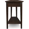 Leick Home Laurent End Table, Solid Wood, Wedge Shape, with Shelf, for Living Room and Small Spaces, Gray, 10502-GR(Chocolate Oak)