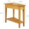 Leick Home Laurent End Table, Solid Wood, Wedge Shape, with Shelf, for Living Room and Small Spaces, Gray, 10502-GR(Desert Sands)
