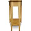 Leick Home Laurent End Table, Solid Wood, Wedge Shape, with Shelf, for Living Room and Small Spaces, Gray, 10502-GR(Desert Sands)