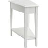 Leick Home Laurent End Table, Solid Wood, Wedge Shape, with Shelf, for Living Room and Small Spaces, Gray, 10502-GR(Farm House White)