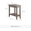 Leick Home Laurent End Table, Solid Wood, Wedge Shape, with Shelf, for Living Room and Small Spaces, Gray, 10502-GR(Grey)