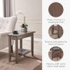 Leick Home Laurent End Table, Solid Wood, Wedge Shape, with Shelf, for Living Room and Small Spaces, Gray, 10502-GR(Grey)