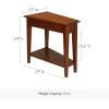 Leick Home Laurent End Table, Solid Wood, Wedge Shape, with Shelf, for Living Room and Small Spaces, Gray, 10502-GR(Medium Oak)