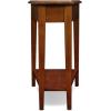 Leick Home Laurent End Table, Solid Wood, Wedge Shape, with Shelf, for Living Room and Small Spaces, Gray, 10502-GR(Medium Oak)