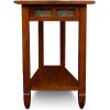 Leick Home Laurent End Table, Solid Wood, Wedge Shape, with Shelf, for Living Room and Small Spaces, Gray, 10502-GR(Rustic Oak)