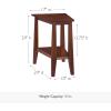 Leick Home Laurent End Table, Solid Wood, Wedge Shape, with Shelf, for Living Room and Small Spaces, Gray, 10502-GR(Sienna)