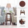 Leick Home Laurent End Table, Solid Wood, Wedge Shape, with Shelf, for Living Room and Small Spaces, Gray, 10502-GR(Sienna)