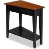 Leick Home Laurent End Table, Solid Wood, Wedge Shape, with Shelf, for Living Room and Small Spaces, Gray, 10502-GR(Slate)
