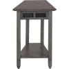Leick Home Laurent End Table, Solid Wood, Wedge Shape, with Shelf, for Living Room and Small Spaces, Gray, 10502-GR(Smoke Gray / Black Slate)