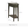 Leick Home Laurent End Table, Solid Wood, Wedge Shape, with Shelf, for Living Room and Small Spaces, Gray, 10502-GR(Smoke Gray)