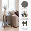 Leick Home Laurent End Table, Solid Wood, Wedge Shape, with Shelf, for Living Room and Small Spaces, Gray, 10502-GR(Smoke Gray)