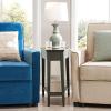 Leick Home Laurent End Table, Solid Wood, Wedge Shape, with Shelf, for Living Room and Small Spaces, Gray, 10502-GR(Smoke Gray)