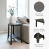 Leick Home Laurent End Table, Solid Wood, Wedge Shape, with Shelf, for Living Room and Small Spaces, Gray, 10502-GR(Smokey Gray)